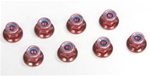 KYO1-N4056FN-R Kyosho Red Steel flanged Nylon Nut M4x5.6mm - package of 5