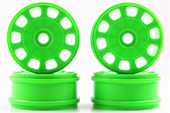 KYOIFH003KG Kyosho Inferno MP9 Green Slotted Wheels - Package of 4