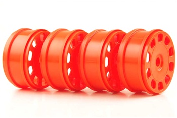 KYOIFH003KO Kyosho Inferno MP9 Orange Slotted Wheels - Package of 4