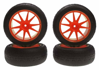 KYOIHTH05KO Kyosho Mini Inferno Micro X-Tire with Orange Wheel - Package of 4
