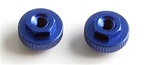 KYOLAW41-01 Kyosho Blue Aluminum Battery Post Adjust Nuts - Package of 2