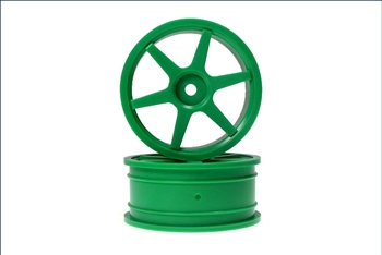 KYOVZH001GR Kyosho Green 6 spoke 24mm Wheel - Package of 2