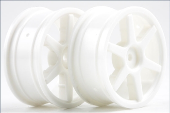 KYOVZH001W Kyosho White 6 spoke 24mm Wheel - Package of 2