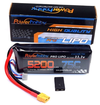 PHB3S520075CXT60APT 3S 11.1V 5200MAH 75C W/ XT60 and HC TRX Adapter