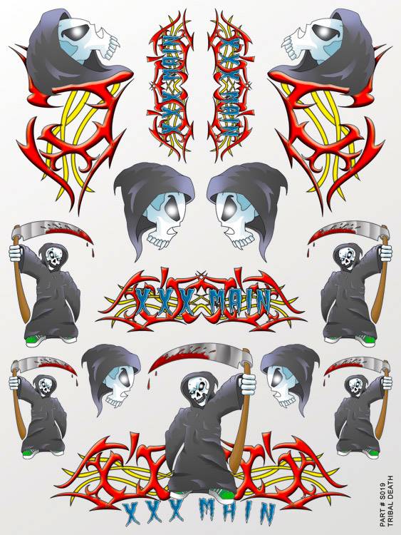 xxx main Tribal Death Sticker Sheet