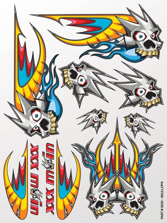 xxx main Skullups Sticker Sheet