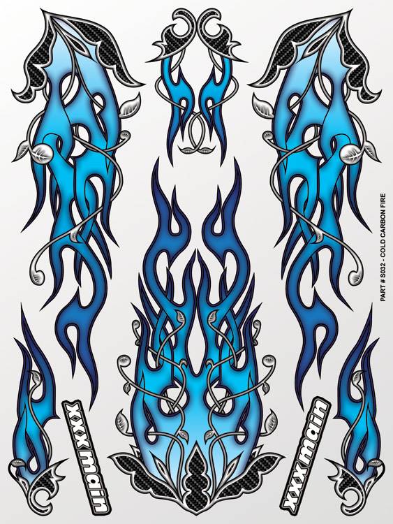 xxx main Cold Carbon Fire Sticker Sheet