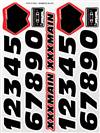 xxx main Numbers Black Sticker Sheet