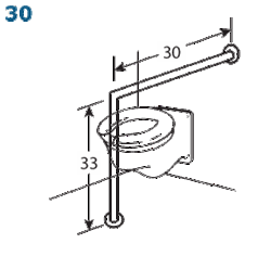 Wall to Floor Grab bar - 30 x 33 inches