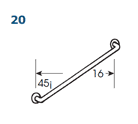 Straight Grab Bar with 45 Degree Mount