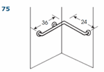 Shower Grab Bar - 36"(H) x 24"(H)