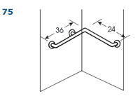 Shower Grab Bar - 36"(H) x 24"(H)