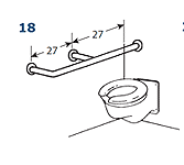 54" Partition Grab Bar (2 wall)