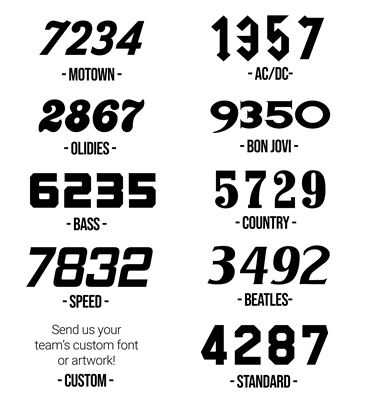 Custom Bumper Numbers (1 Set)