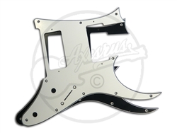 A range of pickguards suitable for the Ibanez 7 string RG with humbuckers at bridge and neck position.