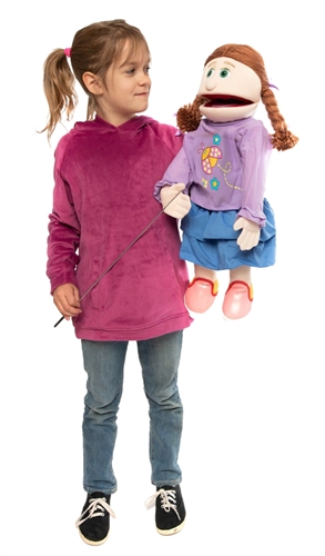 25 Amy, Peach Girl, Full Body, Ventriloquist Style Puppet
