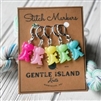 Gentle Island Knits Stitch Markers:  Glitter Dino Gummys