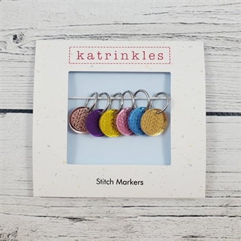 Katrinkles Knit Round Stitch Marker Set/ Ring/ Mirrored Acrylic