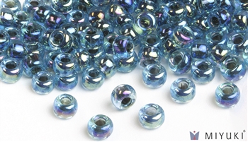 Miyuki 6/0 Glass Beads 339 Blue-lined Aqua AB 30gr