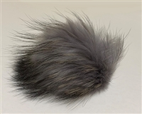 Raccoon Pom-Pom w/ Snap 001 Grey Black/Gold Tips