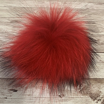 Raccoon Pom-Pom w/ Snap 030 Paint It Red