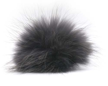 Raccoon Pom-Pom w/ Snap 112 Charcoal/Black