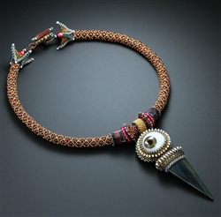 Eye with Blue Tiger Eye Spike Necklace