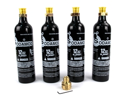 SodaMod Adapter and (4) High Quality Beverage Grade CO2 12oz Air Tank Combo Package