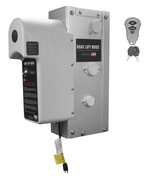 Extreme Max 3006.4577 Boat Lift Boss Integrated Winch with Remote Control Key Fob - 120V, 5000 lbs.