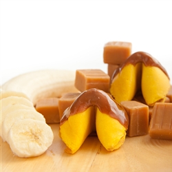 Banana Flavored Fortune Cookies Dipped in Caramel.