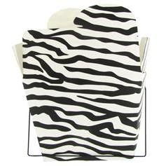 Zebra Print Chinese Takeout Boxes in 3 great sizes perfect for favors.