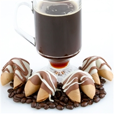 Chocolate Covered Fortune cookies in gourmet cappuccino flavor.