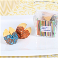 2 Custom fortune Cookies in Fun Takeout Box