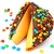 Chocolate covered giant fortune cookie covered with real M&M's. Your edible gift is sure to please especially when filled with good fortune on your personalized message.