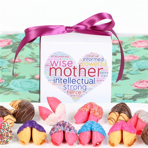 This delightful gift box of colored fortune cookies is perfect for wishing Mom a Happy Mother's Day.