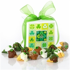 This Dazzle Dozen gift box of chocolate covered fortune cookies is the perfect St. Patrick's Day gift for anyone Irish at heart.