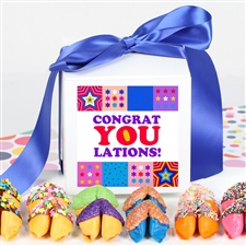 This delightful gift box of colored fortune cookies is perfect for just about anyone.