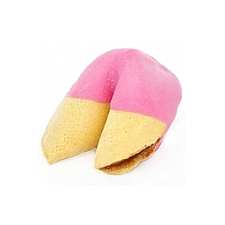 Medium Pink Colored Chocolate Covered Fortune Cookies!