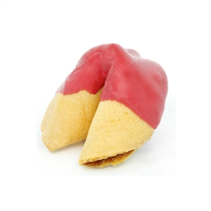Red Colored Chocolate Covered Fortune Cookies!