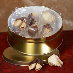 Chocolate covered fortune cookies in coconut flavor - Unique edible gift