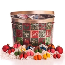 Chocolate covered fortune cookies in assorted rainbow flavors and colors. Each cookie is individually wrapped with Holiday messages of good fortune and good cheer or a traditional good luck fortune.