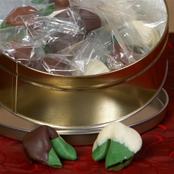 Breath freshening mint fortune cookies chocolate covered, the perfect fortune cookie gift for the holidays or someone with really bad breath!