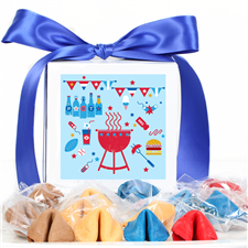 Blueberry, Strawberry, and vanilla fortune cookie explosions! Wave the American flag and show your patriotic side with these gourmet fortune cookies.