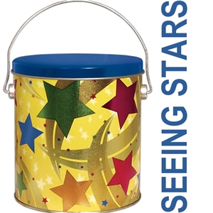 This vibrant star studded gift tin is stuffed with lots of good fortune, birthday wishes and a variety of our gourmet fortune cookies.
