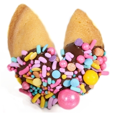 pink and aqua fortune cookies