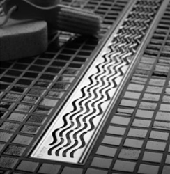 QuARTz Plus Linear Drain - Wavy Design Grate