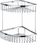 Kube Double Tier Corner Wire Basket - Chrome