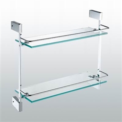 Aqua FINO Double Glass Shelf - Chrome
