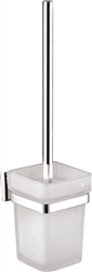 Aqua NUON Toilet Brush w/ Frosted Glass Cup- Chrome