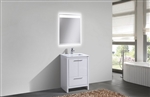 KubeBath Dolce 24â€³ Gloss White Modern Bathroom Vanity